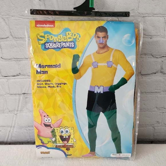 SpongeBob SquarePants Adult Mermaid Man Costume Spirit Halloween Nickelodeon L - Picture 1 of 5